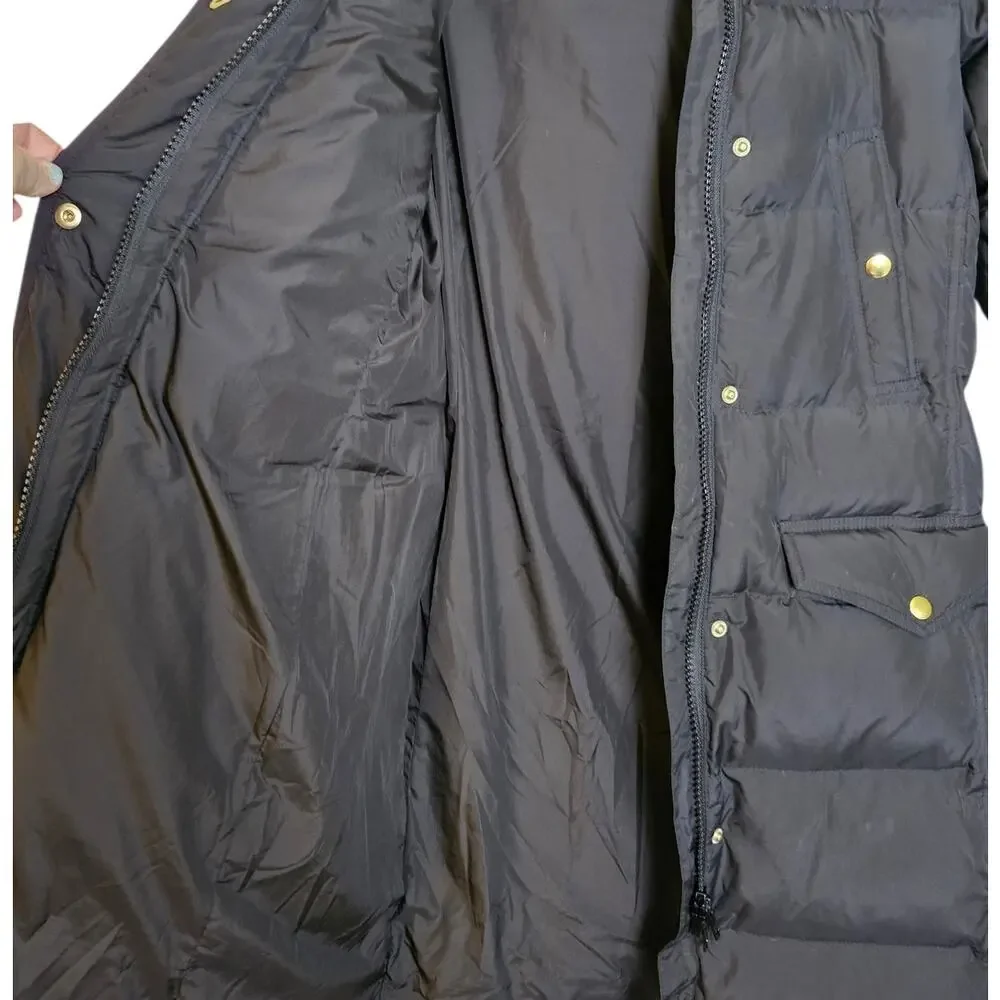 J. Crew Black Wintress Down Filled Winter Puffer Coat with Hood